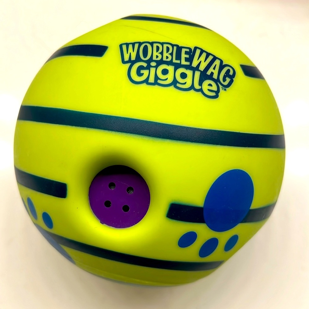 Wobble Wag Giggle Ball, Interactive Dog Toy, Giggle Sounds When Rolled or Shaken